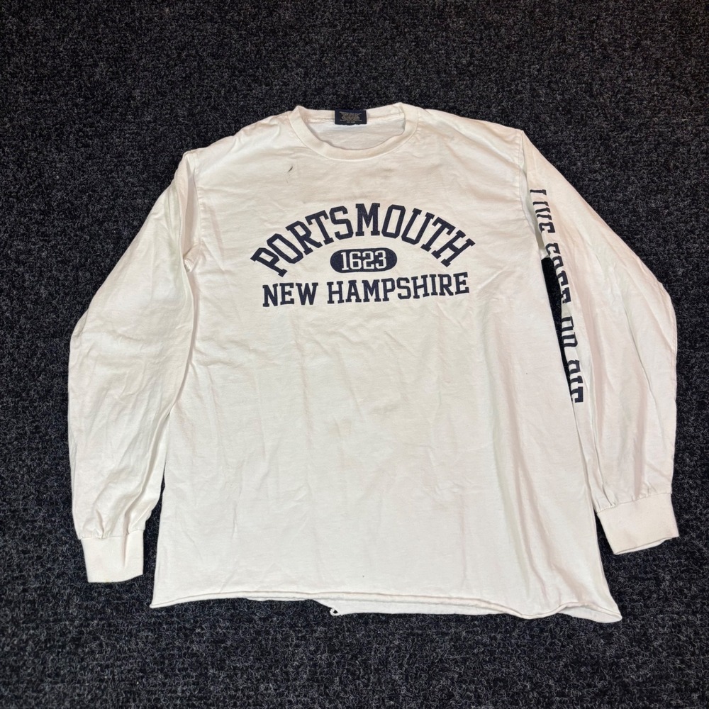 MV Sport Portsmouth New Hampshire Live Free Or Die Long Sleeve T-Shirt White M
